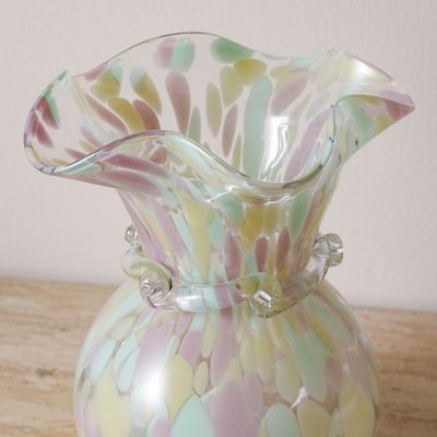 Percy Multi Color Doted Glass Vase - 16x16x19 cm 