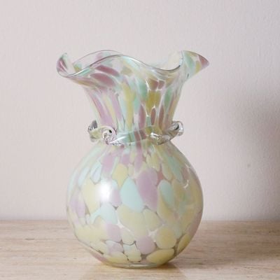 Percy Multi Color Dotted Glass Vase - 19.5x19.5x24 cm