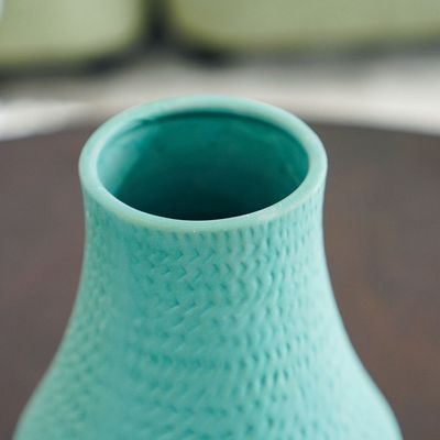 Zenith Ceramic Vase - Green - 17.5x17.5x26.8 cm 