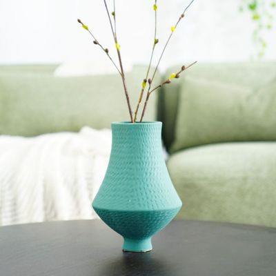 Zenith Ceramic Vase - Green - 17.5x17.5x26.8 cm 