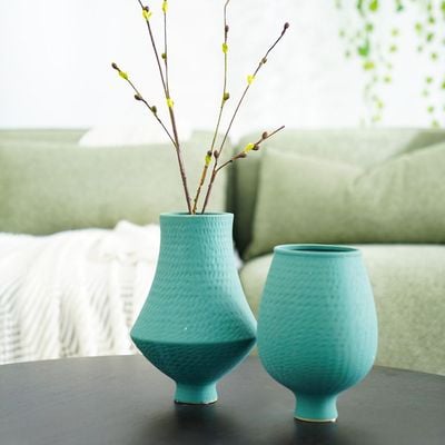 Zenith Ceramic Vase - Green - 17.5x17.5x26.8 cm 