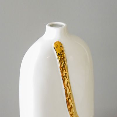 Zenith Ceramic Vase White/Gold 14X14X31Cm 