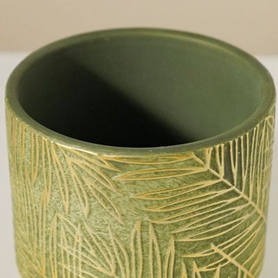 Opulence Terracotta Flower Pot Green 12X12X10Cm 