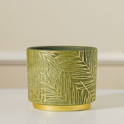 Opulence Terracotta Flower Pot Green 12X12X10Cm 