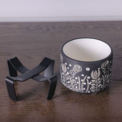 Opulence Terracotta Flower Pot Black 10X10X8Cm