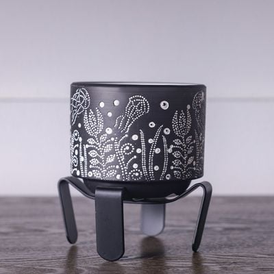 Opulence Terracotta Flower Pot Black 10X10X8Cm