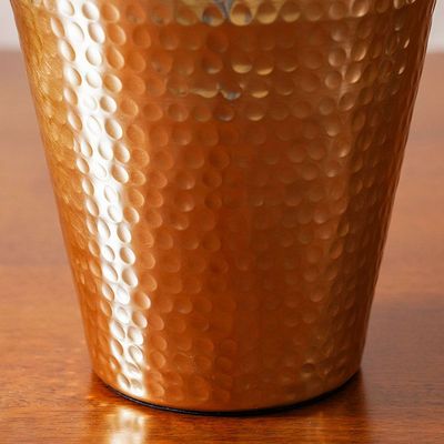 Abriz Hammered Tall Vase 21X21X40 Cm, Champagne Gold