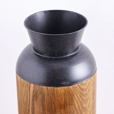 AW24 Amber Wood Blck Vase 18X18X53 Cm