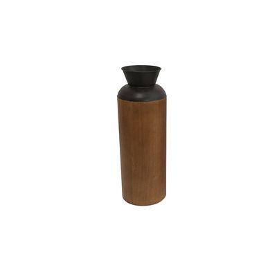 AW24 Amber Wood Blck Vase 18X18X53 Cm