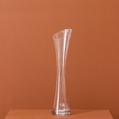 Vetro Wide Mouth Clear Glass Vase 14X40Cm