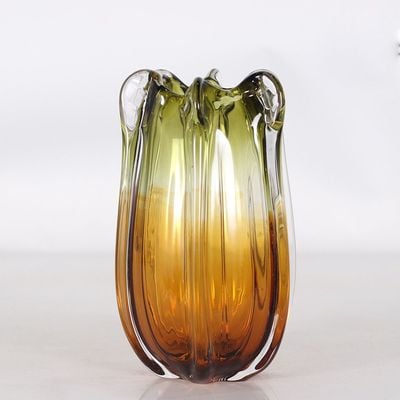 Aw24 Diana Surreal Glass Vase Lrg Green/Yellow 15X27Cm