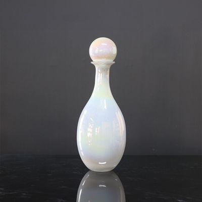 Aw24 Diana Healing Home Glass Irridescent Jar White 16X42Cm