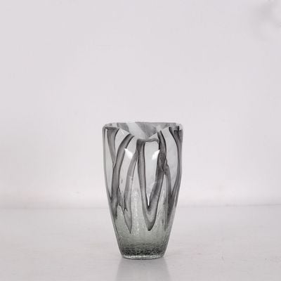 Aw24 Diana Minimalism Glass Vase White/Black 14.5X25Cm