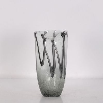 Aw24 Diana Minimalism Glass Vase White/Black 19X36.5Cm