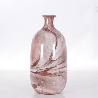 Aw24 Diana Care Culture Glass Vase Rose Marbled 19.5X40Cm