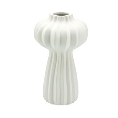 Norwich Ceramic Flutted Vase S 19X19X32Cm White