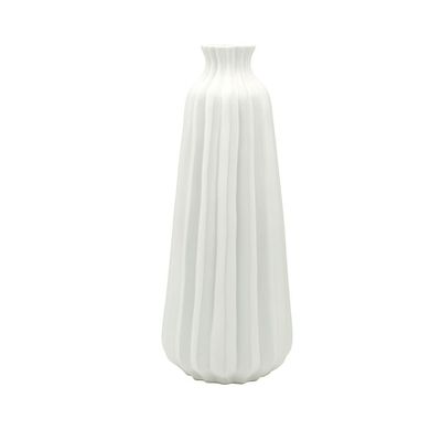 Norwich Ceramic Flutted Vase L 20X20X50Cm White