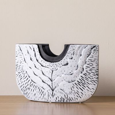 Norwich Ceramic Rock Textured Vase S 30X10X20Cm Silver