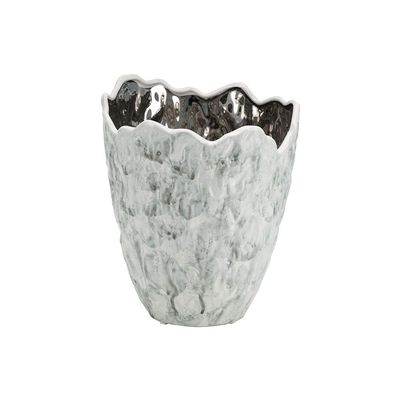 Norwich Ceramic Abstract Textured Vase S 20.5X21X25.5Cm Silver