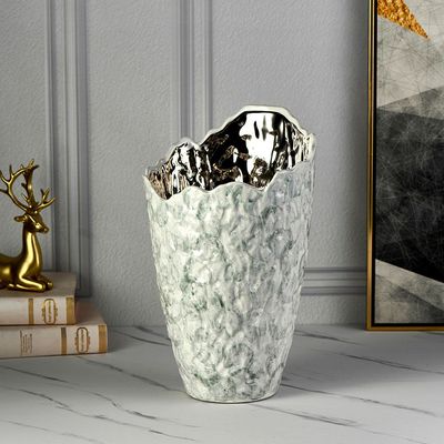 Norwich Ceramic Abstract Textured Vase L 26X26X42.5Cm Silver