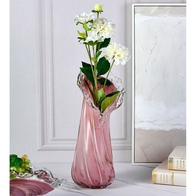 Norwich Glass Organic Vase L 23X23X41Cm Peach