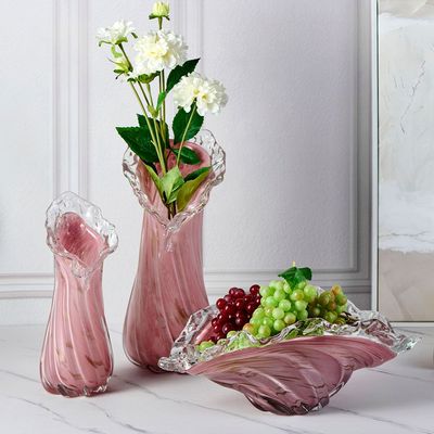 Norwich Glass Organic Vase L 23X23X41Cm Peach