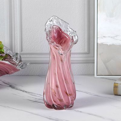 Norwich Glass Organic Vase S 17X17X37Cm Peach