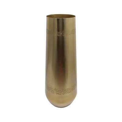 Afreen Calligraphic Cylinder Vase Small Gold 19.5X19.5X50Cm