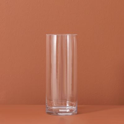 Vetro Cylinder Clear Glass Vase 12X30Cm