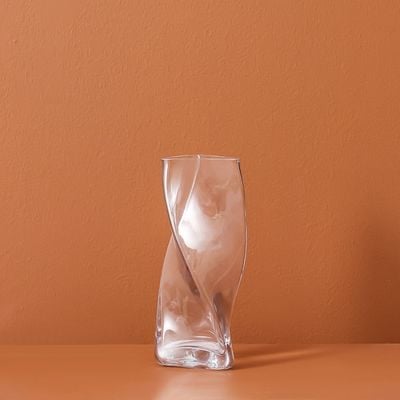 Vetro Spiral Clear Glass Vase 13.5X28Cm