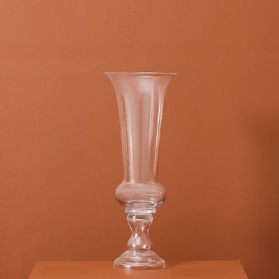 Vetro Conical Clear Glass Vase 21X55Cm