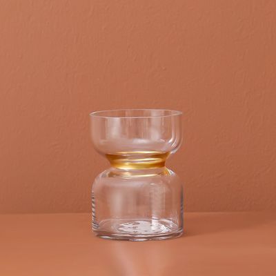 Vetro Hour Glass Clear Vase 12X15Cm