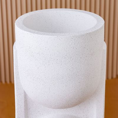 Mateo Polyresin Hourglass Shape Planter White 42X40X111 Cm