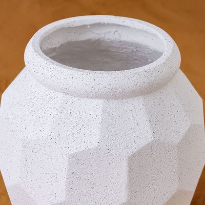 Mateo Polyresin Faceted Planter White 45X45X46Cm