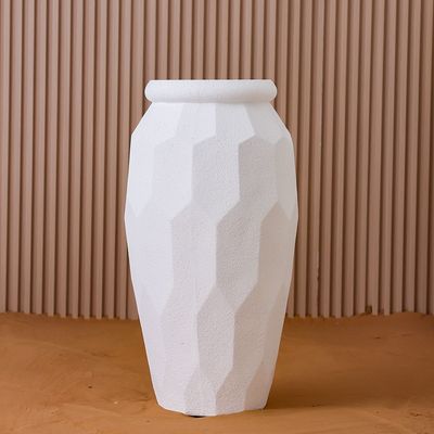 Mateo Polyresin Faceted Urn Planter White 43.5X43.5X80.5Cm