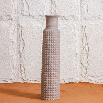 Mateo Polyresin Spiky Textured Vase Brwn 29.5X29.5X128Cm