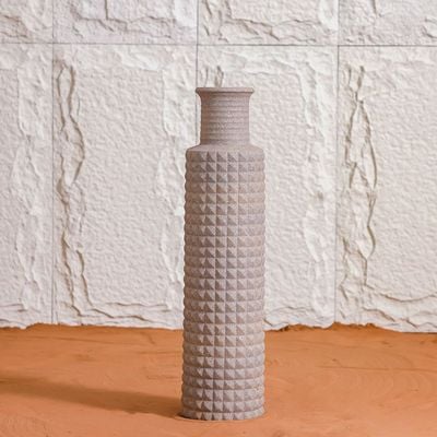 Mateo Polyresin Spiky Textured Vase Brwn 24.5X24.5X97Cm