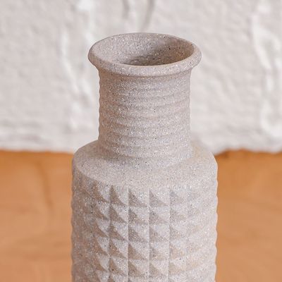 Mateo Polyresin Spiky Textured Vase Brwn 19.5X19.5X64Cm
