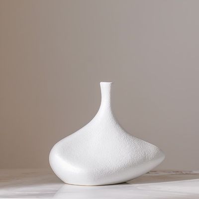 Mateo Ceramic Abstract Pebble Vase White 25X12X21Cm