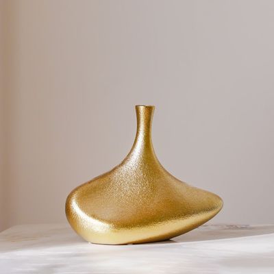 Mateo Ceramic Abstract Pebble Vase Gold 30X14X24Cm