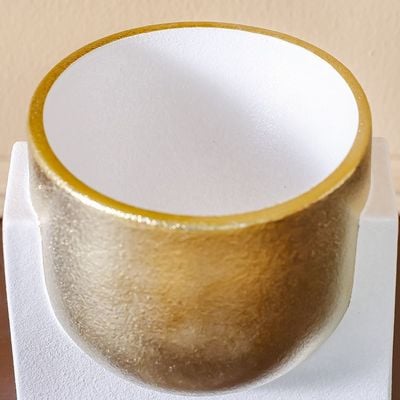 Mateo Ceramic Dothy Planter White/Gold 20X18X19 Cm