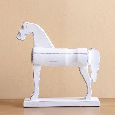 Ava Polyresin Horse Sculpture White 50X13.5X50Cm