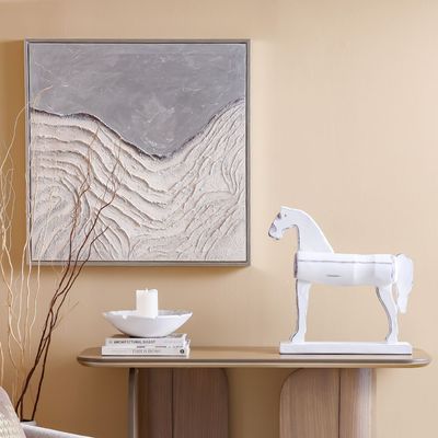 Ava Polyresin Horse Sculpture White 50X13.5X50Cm