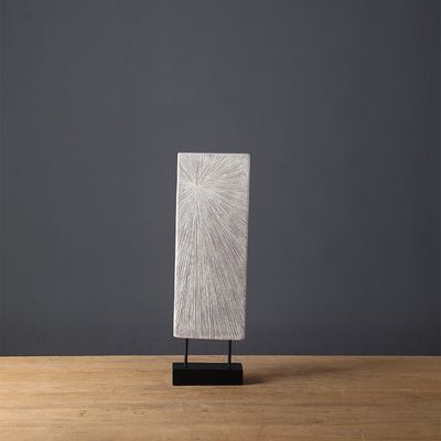 Ava Polyresin 2-Tone Texture Sculpture White 19.5X7.5X62.5Cm