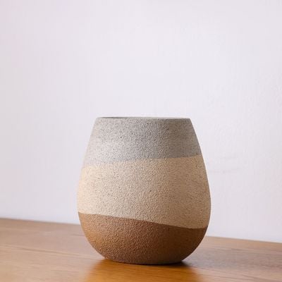 SS25 Lexie Caramel Ceramic Vase Tawny 25.8X17.7X26Cm