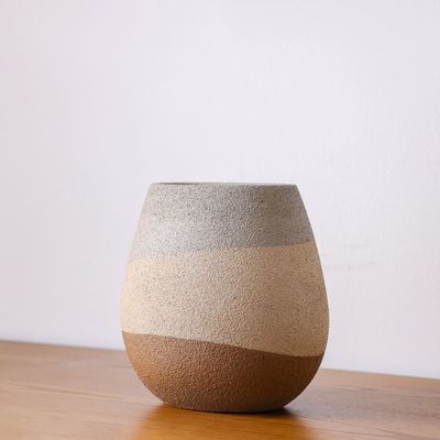 SS25 Lexie Caramel Ceramic Vase Tawny 25.8X17.7X26Cm