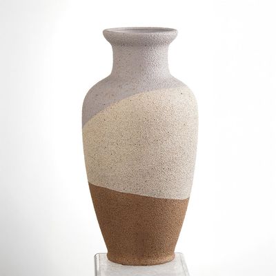 SS25 Lexie Caramel Ceramic Urn Vase Tawny 18.5X18.5X37.5Cm
