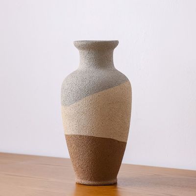 SS25 Lexie Caramel Ceramic Urn Vase Tawny 18.5X18.5X37.5Cm