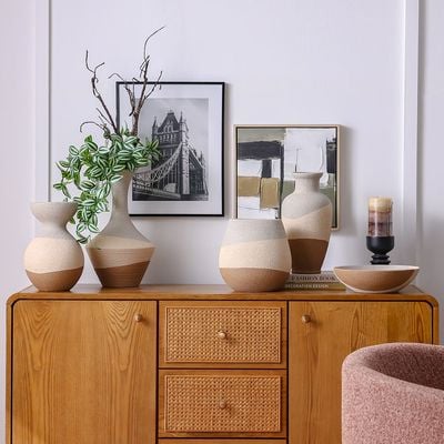 SS25 Lexie Caramel Ceramic Urn Vase Tawny 18.5X18.5X37.5Cm