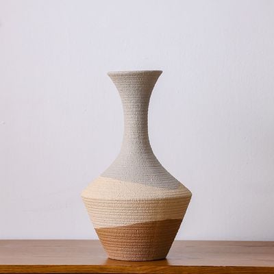 SS25 Lexie Caramel Ceramic Conical Urn Vase Tawny 25.8X25.8X44Cm